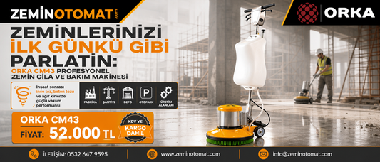 Zeminlerinizi İlk Günkü Gibi Parlatın: Orka CM43 Profesyonel Zemin Cila ve Bakım Makinesi