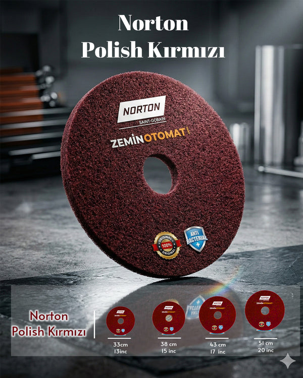Norton Polish Kırmızı Zemin Temizleme Pedi (Antimikrobiyal)