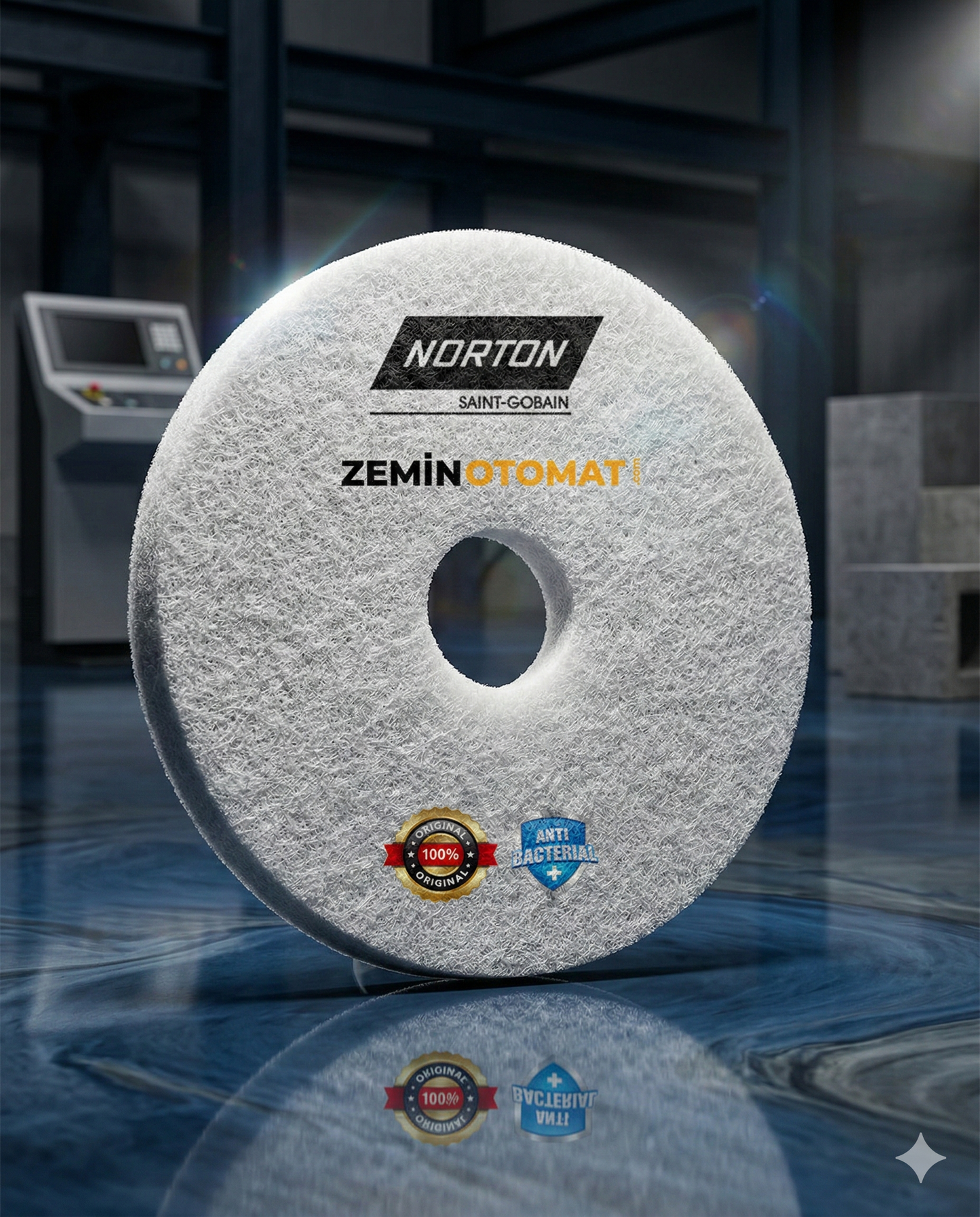 Norton Glossy Beyaz Zemin Zemin Temizleme Pedi (Antimikrobiyal)