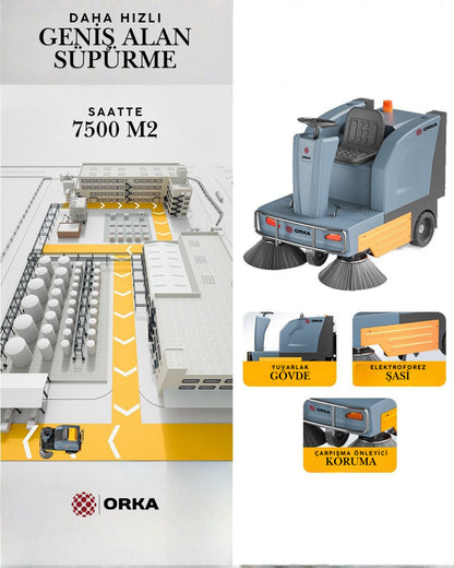 Orka U125 Dış Alan Süpürücü (Binicili)